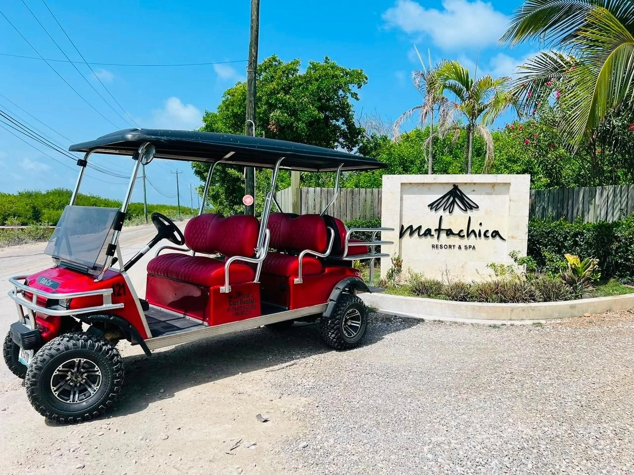Golf cart rental at Matachica Resort in San Pedro Belize