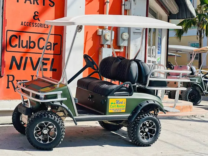 Four seater and six seater rental golf carts in San Pedro Belize